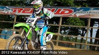 MotoUSA 2012 Kawasaki KX450F First Ride [upl. by Yedoc]