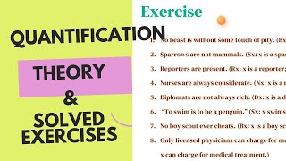 Quantification  Logic  Quantifiers  Predicate Logic Philosophy  Solved Exercise [upl. by Bagley]