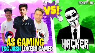 3 Youtubers Vs Hacker😨 Free Fire Best Hacker Gameplay  Lokesh Gamer Op Reaction  Garena Free Fire [upl. by Mandy10]