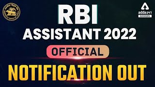 RBI Assistant 2022 Official Notification Out  Age Education Syllabus  Complete Information [upl. by Novahs]