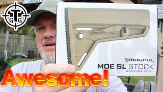 MAGPUL MOE SL STOCK REVIEW  Amazing Upgrade [upl. by Verda]