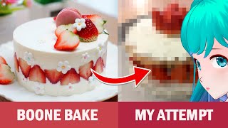 I Tried to Bake a Strawberry Cake By Boone Bake VTuber IRL [upl. by Sparke912]