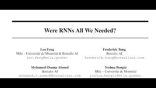 QA Were RNNs All We Needed [upl. by Patrica]