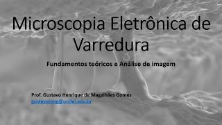 1° dia  Microscopia Eletrônica de Varredura Fundamentos teóricos e Análise de imagem [upl. by Yarak17]