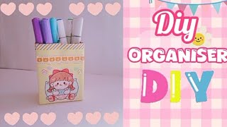 How to make organiser from waste cardboard box  Diy organiser  Best out of waste craft subscribe [upl. by Yla]