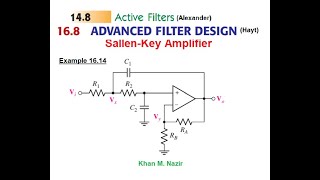 ENA 148 168 Hayt Advance filter design SallenKey Filter In English [upl. by Anivram]