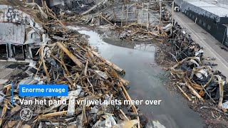 ZIEN Ravage na vernietigende bedrijfsbrand EttenLeur vanuit de lucht  Hart van Nederland [upl. by Mckay341]