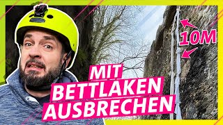 Filmreifer Gefängnisausbruch 10 Meter mit Bettlaken abseilen [upl. by Gershon36]