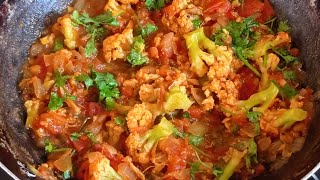 Cauliflower tomato gravy curry in teluguSiriskitchen [upl. by Lynad]