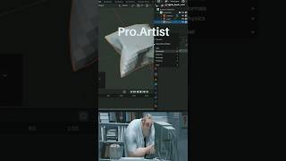 Noob vs Pro Blender 3d artist creating a pillow blender3d 3dmodelingtutorial shorts [upl. by Naima]