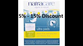 Discount  Natracare Ultra Pads Organic Natural Cotton Cover Regular Normal 14 Pads Review [upl. by Helfant781]