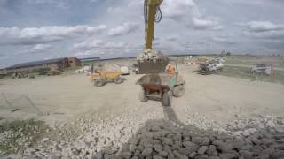 CAT excavator loading dumpers [upl. by Ranzini]