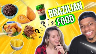 GRINGA EXPERIMENTANDO COMIDA BRASILEIRA Brigadeiro Carne De Sol Pão De Queijo Coxinha 🇧🇷🤣 [upl. by Rennoc]