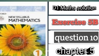 D1 exercise 5B question 10chapter 5 linearequation [upl. by Adnwahsor]