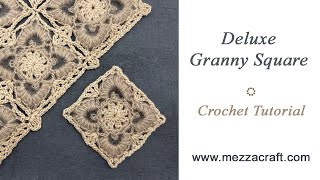 Deluxe Granny Square  Crochet Tutorial  Beautiful Mohair amp Cotton Motif [upl. by Etteroma]