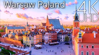 Warsaw Poland in 4K UHD Drone [upl. by Branscum]