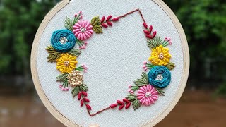 Hand Embroidery  Floral Hoop Art Embroidery Design for Beginners ❤️ Embroidery flowers  Gossamer [upl. by Paget452]