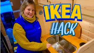 IKEA SINK HACK IN A CAMPER VAN [upl. by Ymmas]