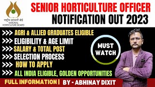 NHB Senior Horticulture Officer Notification Out 2023  NHB SHO Recruitment 2023  NHB SHO Vacancy [upl. by Cordier369]