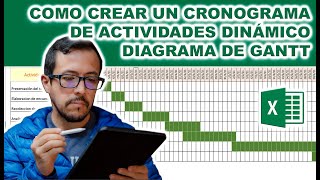 ¿Cómo crear un cronograma de actividades dinámico en Excel utilizando Diagrama de Gantt [upl. by Relyhcs147]