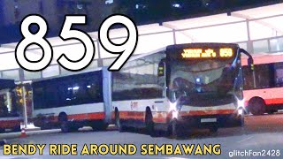 859 Bendy Around Sembawang TIB1160Y Mercedes Benz O405G SMRT Retired [upl. by Taveda]