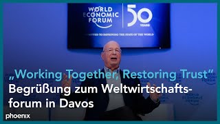 Weltwirtschaftsforum Davos  Begrüßung und Rede Ignazio Cassis Präsident Schweiz mit Klaus Schwab [upl. by Albarran58]