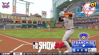 MLB The Show 24 New York YANKEES vs Houston ASTROS  OPENING DAY  Franchise Mode 1 Gameplay PS5 HD [upl. by Hickey]