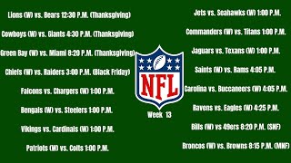 Week 13 NFL Predictions  Ben on Sports [upl. by Lundt]