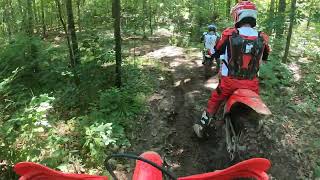 JG Ride 230 Honda CRF250F and Honda CRF230F shows the Honda CRF125F how to handle the hills [upl. by Yeoj]