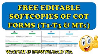 Free Download of Editable COT Forms for T1T3 amp MTs [upl. by Annahsed]