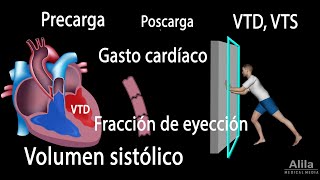 Gasto cardíaco Volumen sistólico VTD VTS Fracción de eyección Animación [upl. by Ennoitna58]