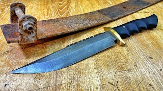 Making A Bowie Knife From An Old Spring [upl. by Yelsnit]