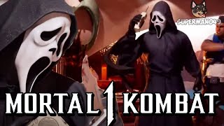 GHOSTFACE GAMEPLAY FIRST LOOK  Mortal Kombat 1 quotGhostfacequot Gameplay Ghostface DLC [upl. by Atnauqal]