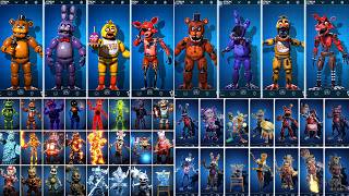 FNAF 1 2 3 4 5 6 UCN amp AR DLC Skins Workshop Animations [upl. by Kolodgie]