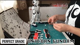 Perfect Grade Unicorn Gundam Time Lapse Build [upl. by Solracsiul559]