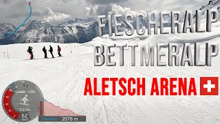 4K Skiing Aletsch Arena Bettmeralp Starting From Fiescheralp Wallis Switzerland GoPro HERO11 [upl. by Ottie891]