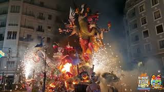 Cremà Falla Ciscar Burriana  Fallas 2023 [upl. by Anilatak287]