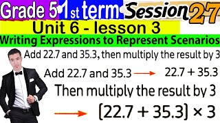 Writing Expressions to Represent Scenarios  Unit 6 Lesson 3  Grade 5  Session 27 [upl. by Pantia]