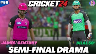 BBL SemiFinal Drama  Brilliant 50  Runs But James’ Century Turns the Game  Cricket 24 Career🏏🔥 [upl. by Christis]