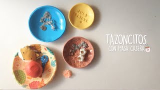 DIY TAZONCITOS CON MASA CASERA SOLO 3 INGREDIENTES [upl. by Annayt760]