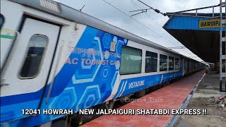 Thundering Vistadome Coach attached 12041 New Jalpaiguri Shatabdi Express flying through Baruipara [upl. by Thierry228]