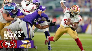 San Francisco 49ers Top Plays vs Minnesota Vikings  2022 Preseason Week 2 [upl. by Semadar722]