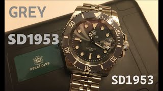 Steeldive SD1953 Grey Dial Automatic Watch Unboxing and Review Submariner Homage [upl. by Takakura]