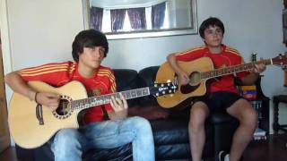 Waka Waka This Time For Africa EnglishSpanish Shakira Acoustic Cover with danceCampeones [upl. by Rendrag]