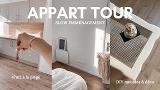 APPART TOUR 47M2 AVEC UNE CHAMBRE inspi déco DIY et bons plans meuble [upl. by Airret]