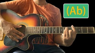 How to Play A flat major Ab Chord on Guitar  Guitar Lessons [upl. by Loris88]