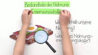 NAHRUNGSERGÄNZUNGSSTOFFE  BESTANDTEILE DER NAHRUNG  Biologie  Biologie des Menschen Mittelstufe [upl. by Novyert696]