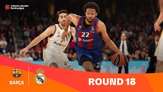 FC BarcelonaReal Madrid  Round 18 Highlights  202324 Turkish Airlines EuroLeague [upl. by Akitahs]