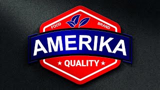 How to create FOOD BRNMAD Amerika Quality Logo icon design in Illustrator CC Tutorial [upl. by Annnora]