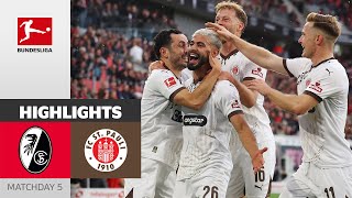 St Pauli Grab First Win  SC Freiburg  FC St Pauli 03  Highlights  MD5 – Bundesliga 202425 [upl. by Anatole]